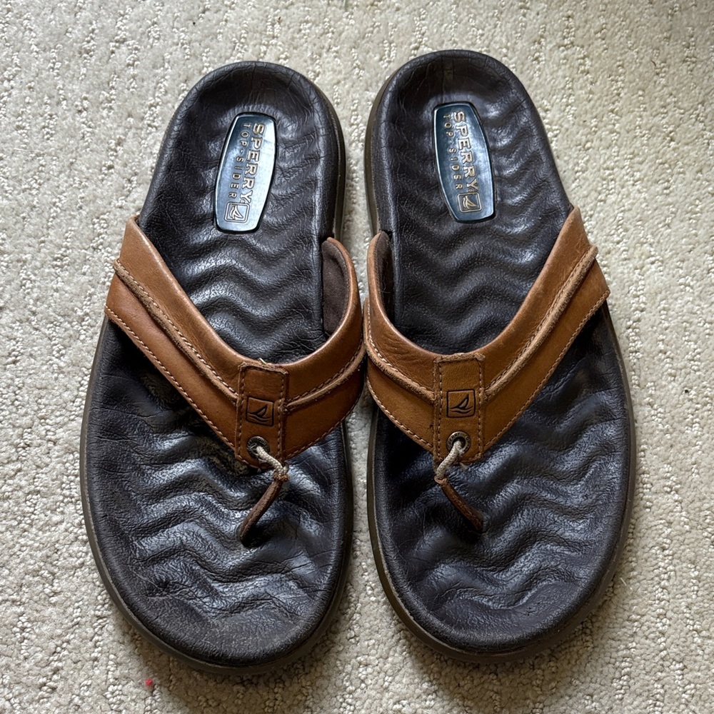 Sperry Men's Dark Brown and Tan Sandals